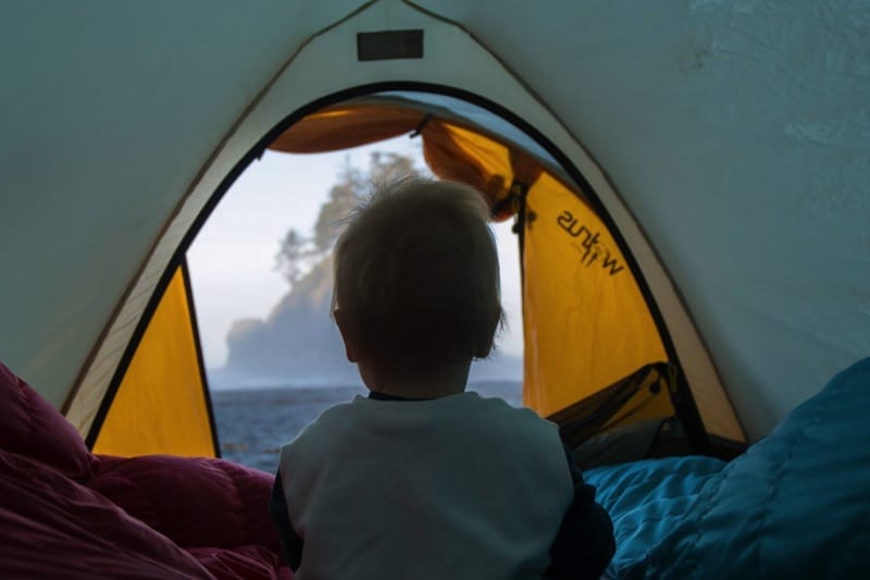 provisioned family camping in olympic national park